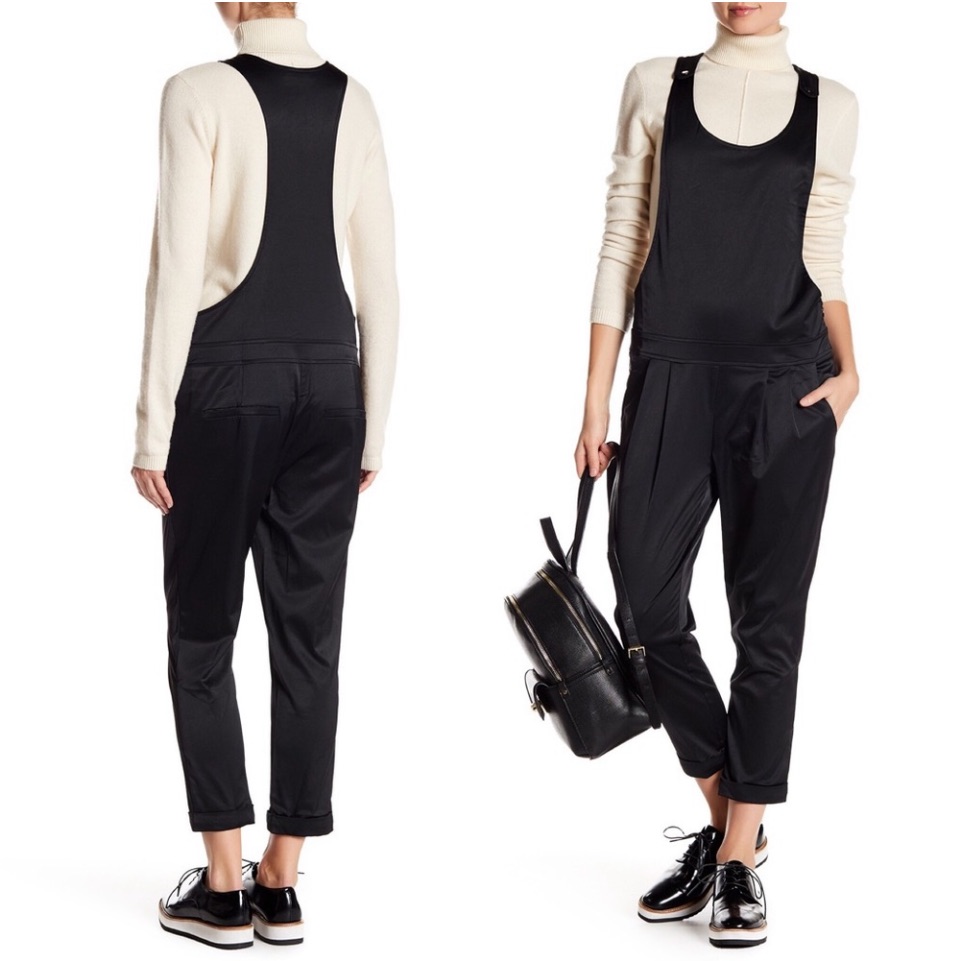 David Lerner Satin Racer Back Pocketed Jumpsuit